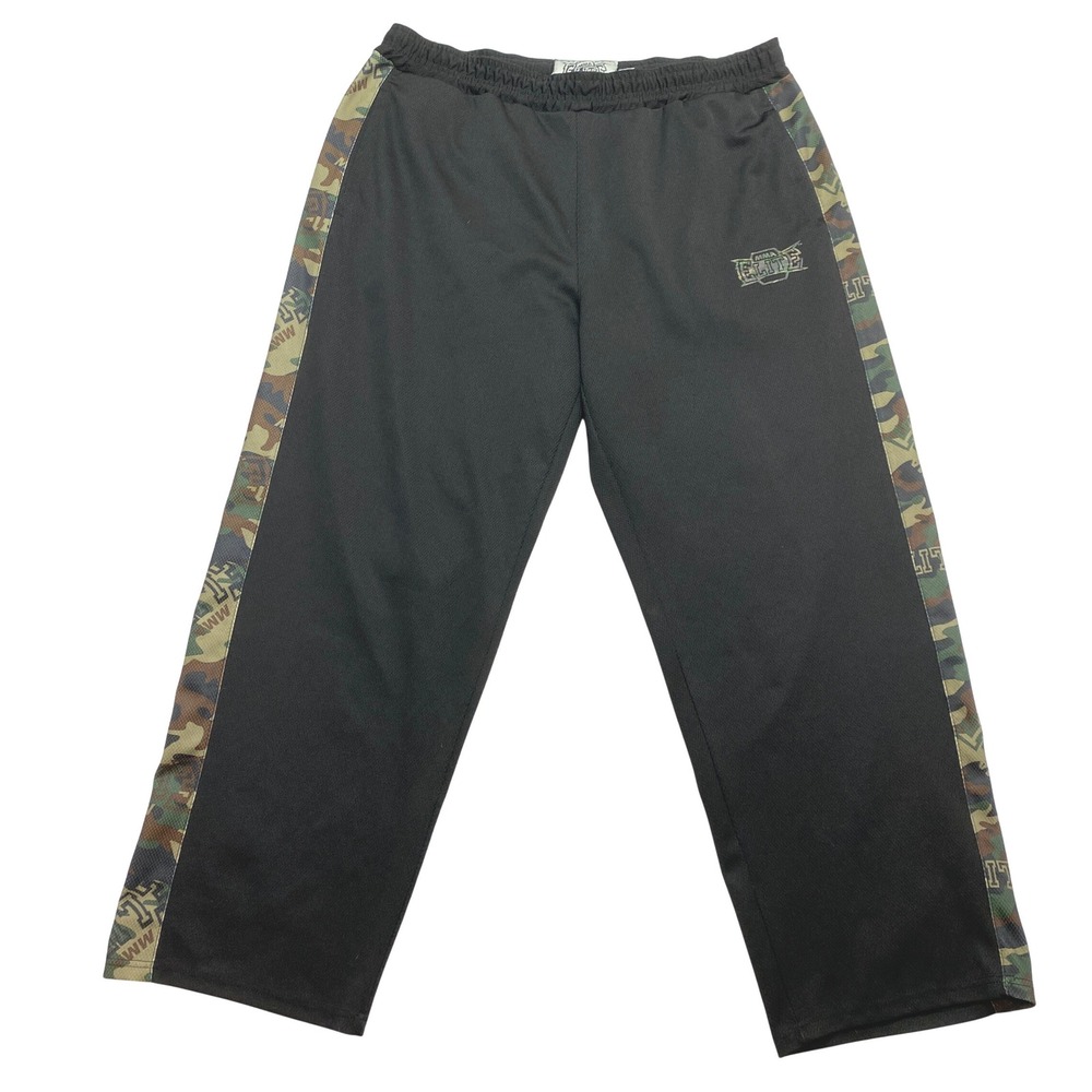 MMA Elite Training Pants Mens XL Black Camo Side Stripe Mesh Athletic Track